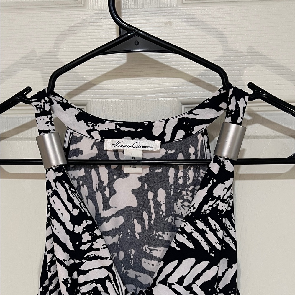 Kenneth Cole Black and White Patterned Women's Dress - Picture 4 of 14